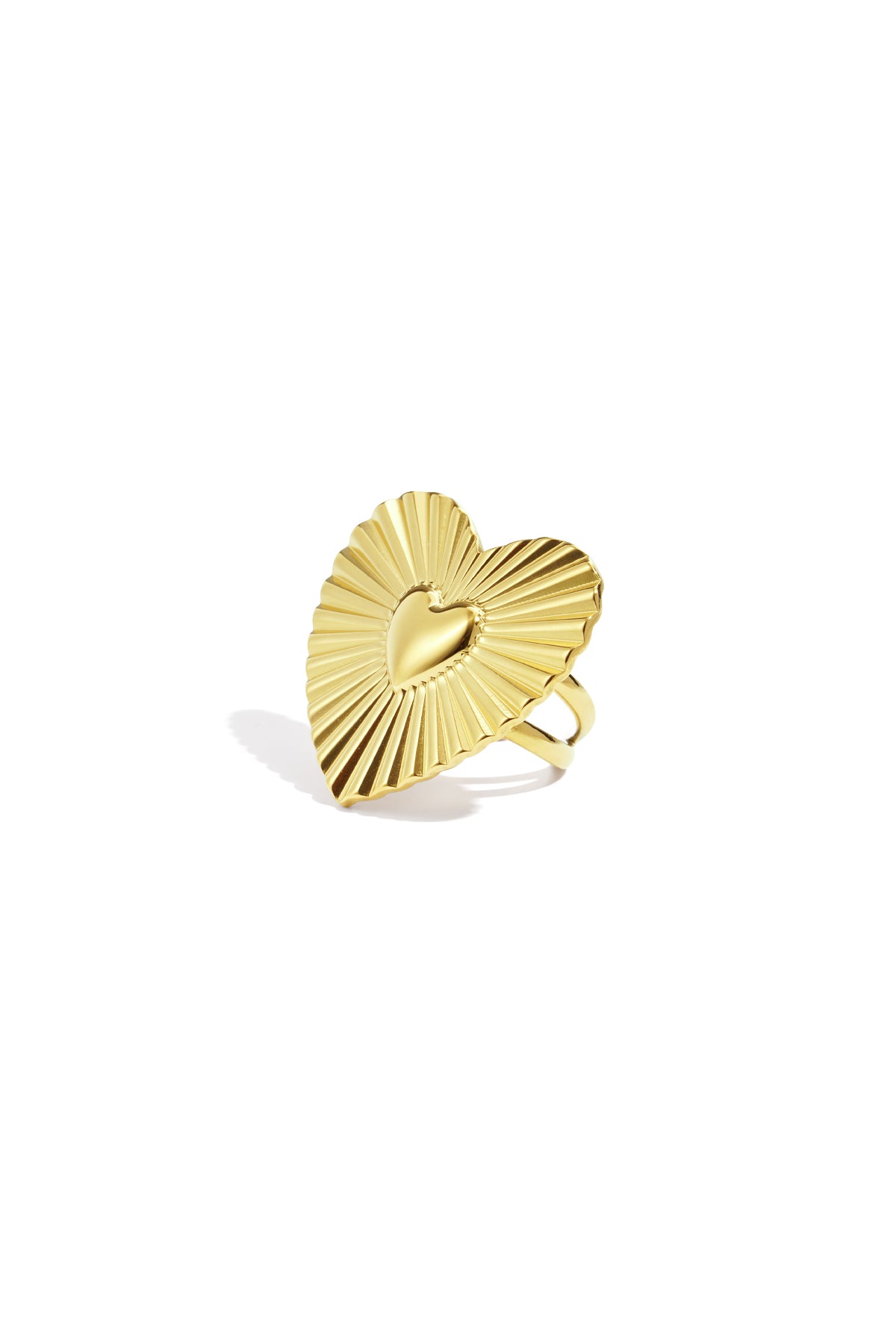 Heart Statement Ring – Gold-Plated Steel