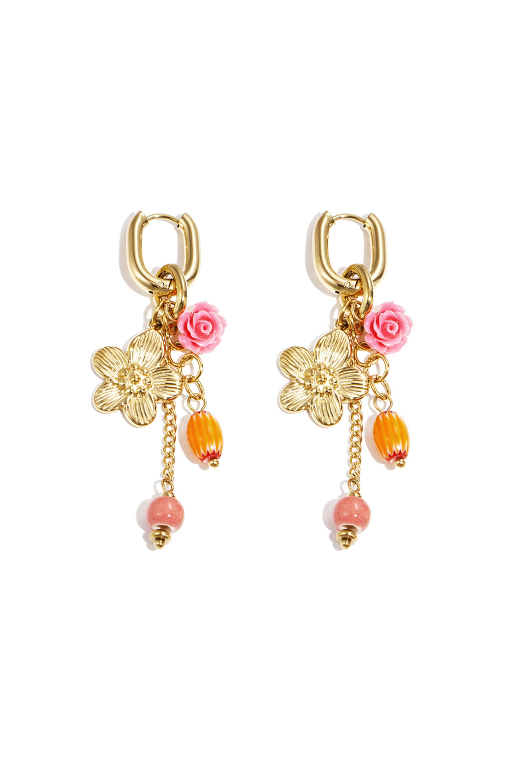 Stainless Steel Beads Earrings Flower Casual Daily Romantic Series Women's jewelry