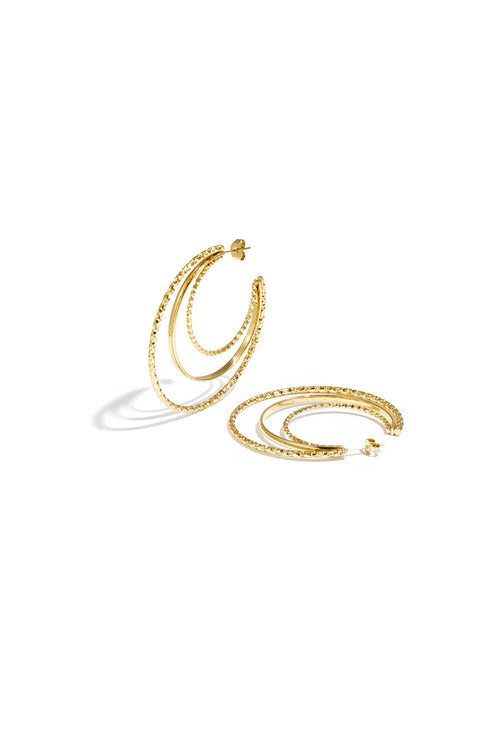 Circle Hoop Earrings – Gold-Plated Steel