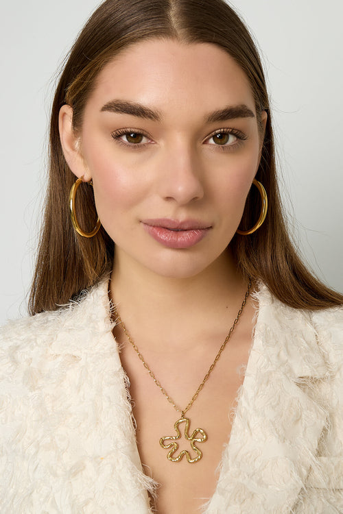 Elegant Stainless Steel Coral Pendant Necklace