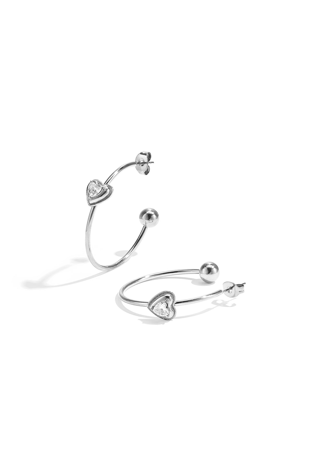 Hoop earrings with heart
