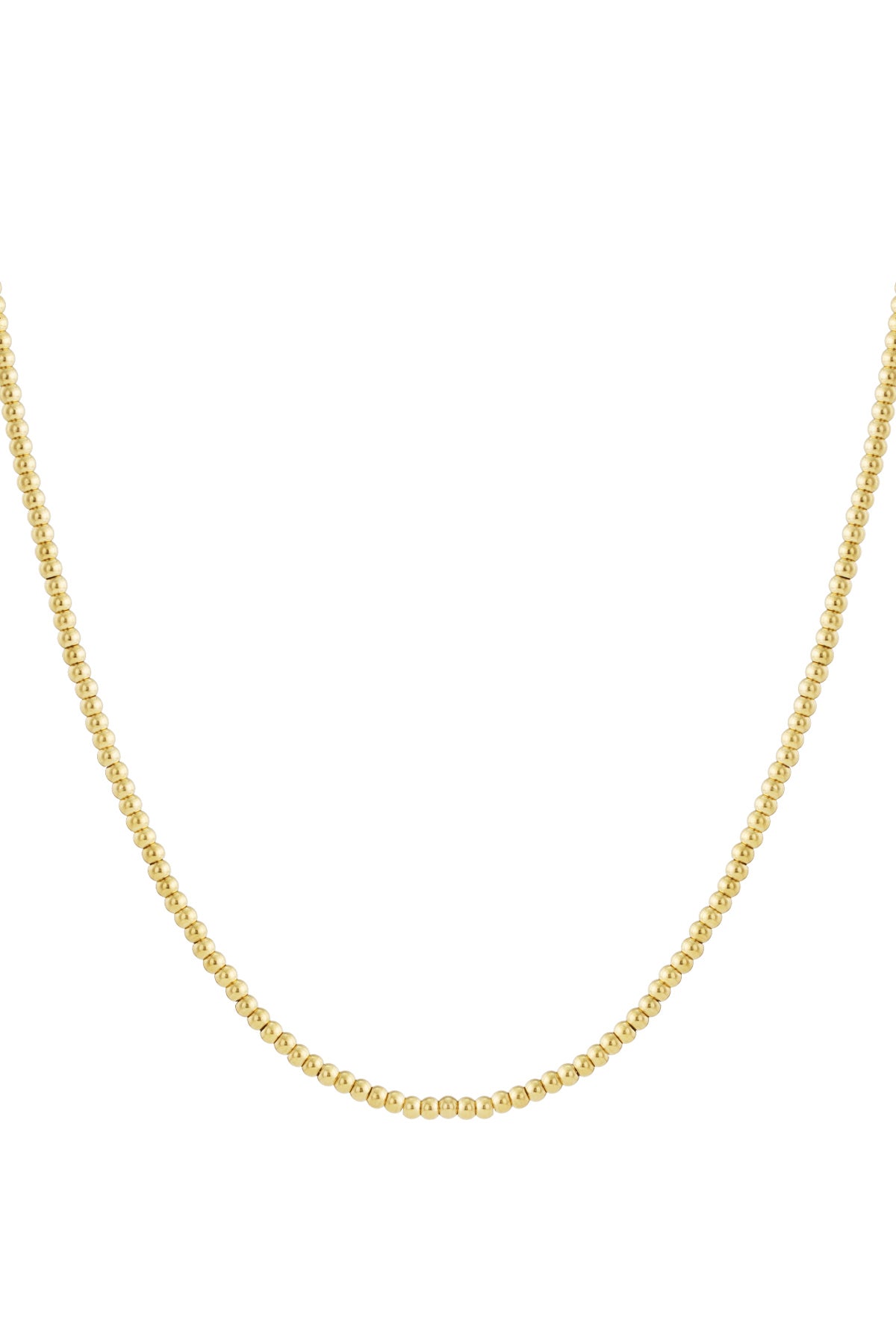Beaded Necklace – Silver-Tone Steel