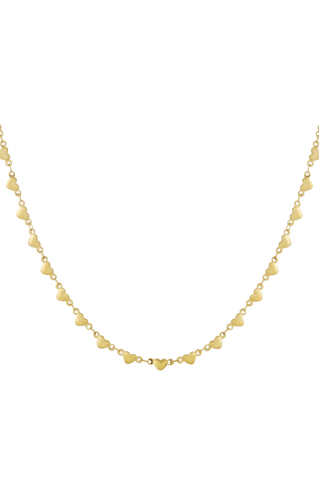 Elegant 14K Gold Plated Heart Long Necklace