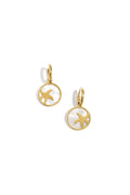 Earrings with starfish in circle