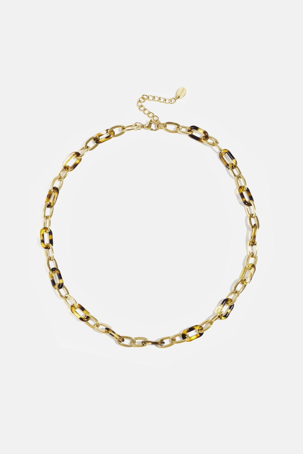 Statement Chain Necklace – Brown Steel & Acrylic