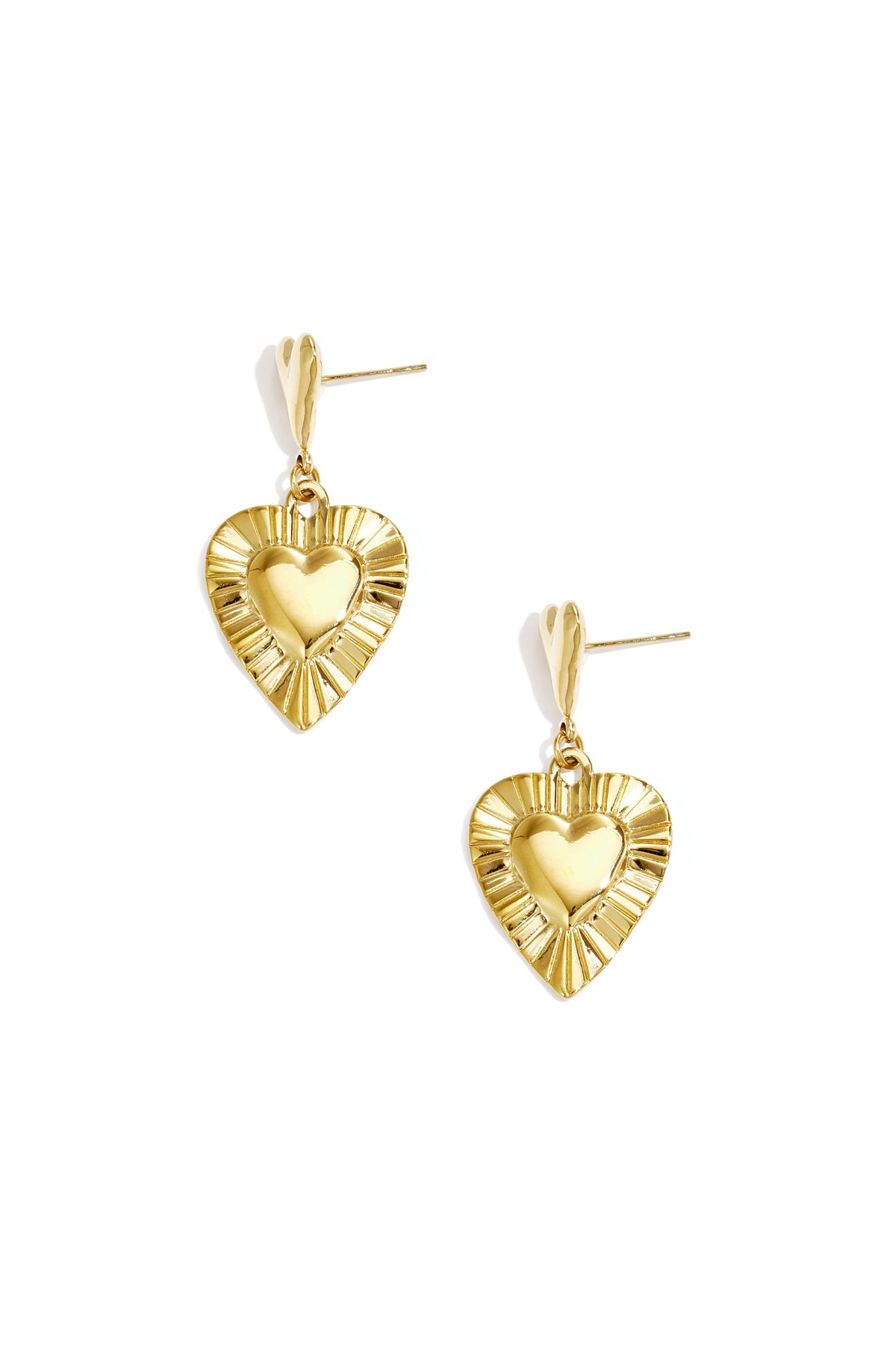 Earrings with heart-shaped pendants