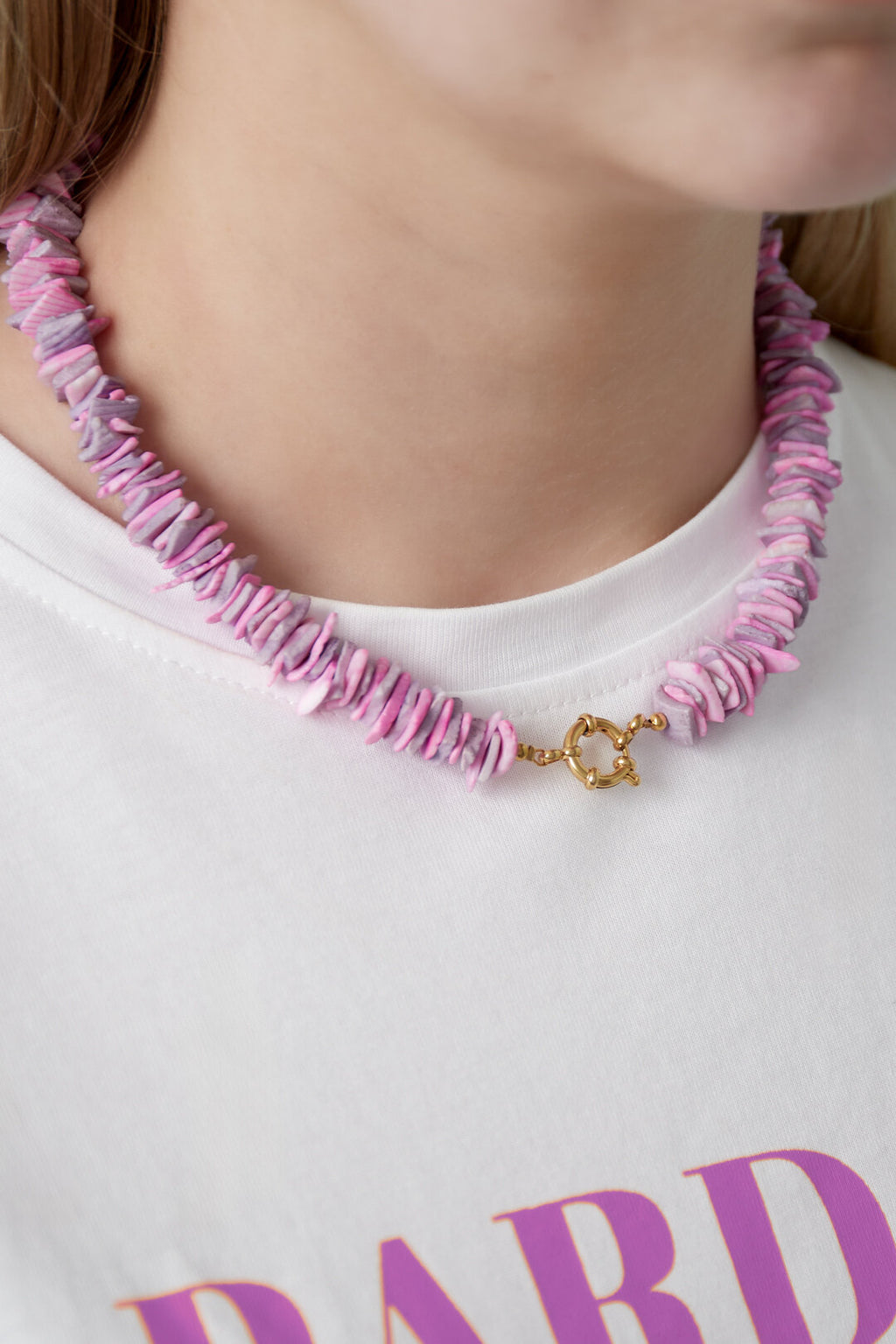 14K Gold Plated Seashell Beaded Necklace for Spring/Summer